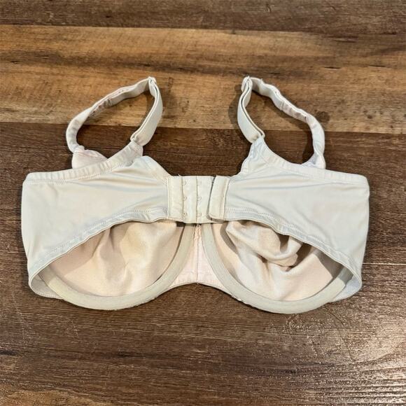 OLGA 35963 Luxury Lift Floral Lace Minimizer Underwire Beige Tan Nude Bra 36D - Picture 2 of 6